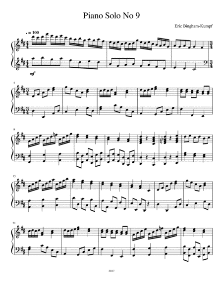 Free Sheet Music Piano Solo No 9