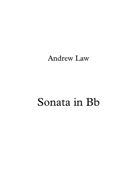 Piano Sonata In Bb Sheet Music