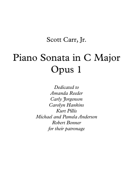 Free Sheet Music Piano Sonata In C Major Op 1