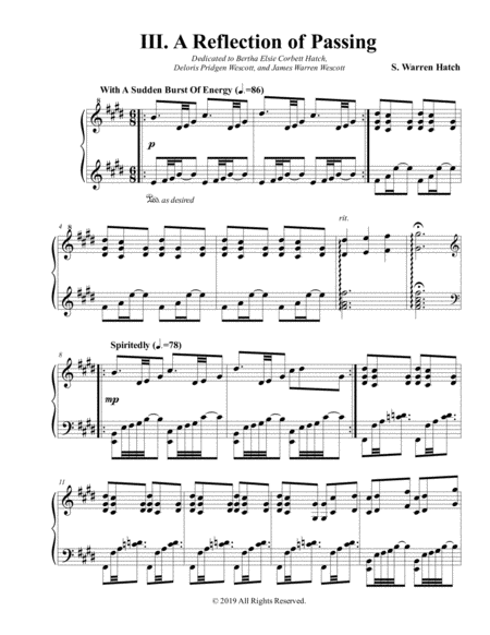 Piano Sonata No 1 Movement 3 Reflection Of Passing Sheet Music