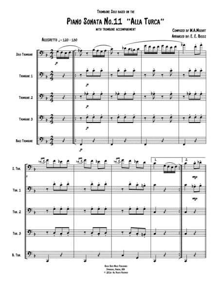 Piano Sonata No 11 Alla Turca Sheet Music