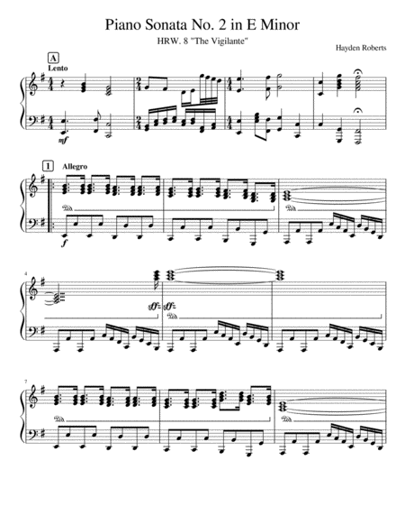 Piano Sonata No 2 In E Minor Sheet Music