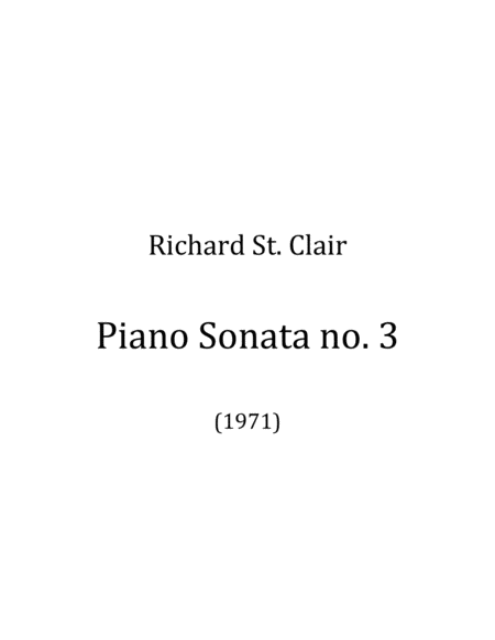 Free Sheet Music Piano Sonata No 3 1971