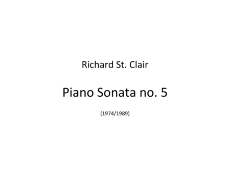 Piano Sonata No 5 1974 1989 Sheet Music