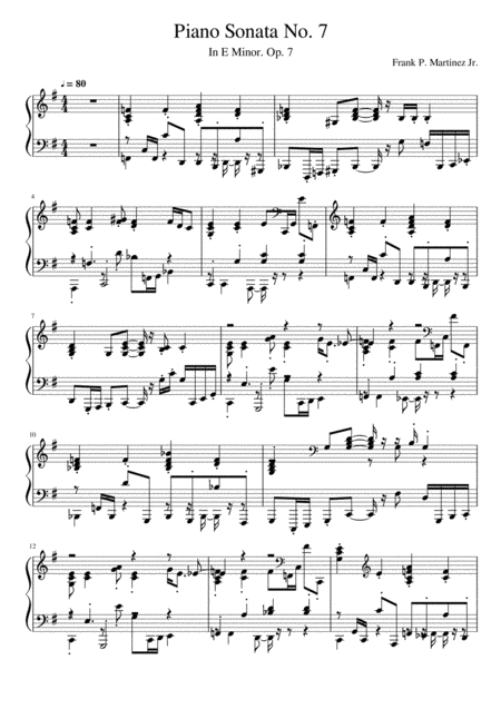 Piano Sonata No 7 In E Minor Op 7 Sheet Music