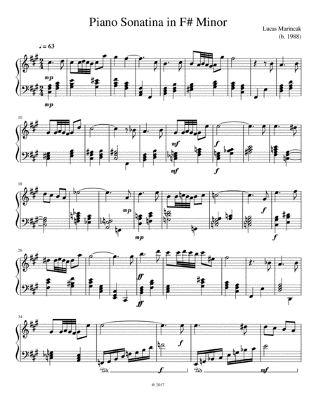 Piano Sonatina In F Minor Sheet Music