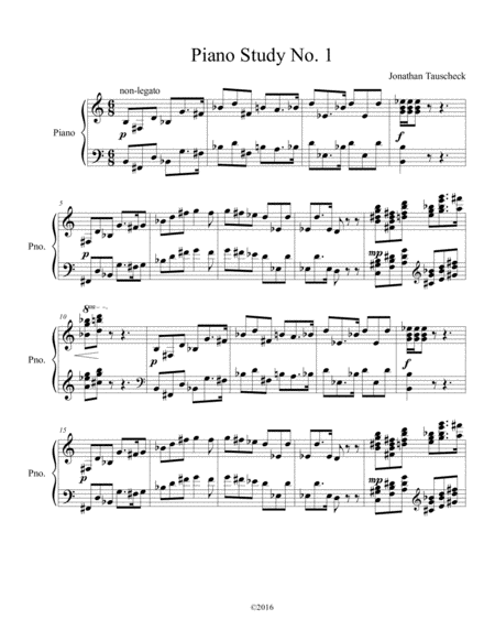 Piano Study No 1 Sheet Music