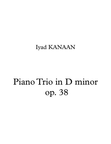 Piano Trio Op 38 Sheet Music