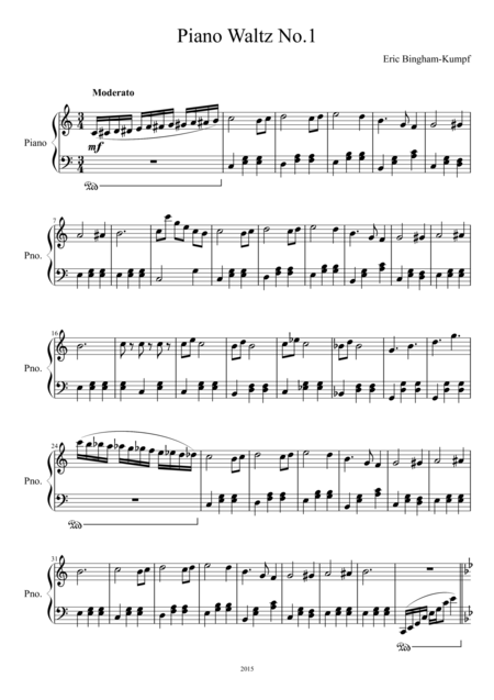 Free Sheet Music Piano Waltz No 1