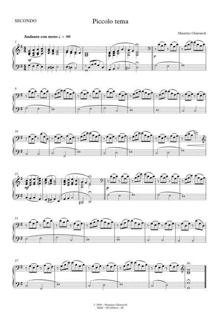 Free Sheet Music Piccolo Tema