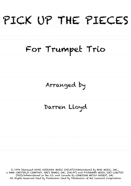 Free Sheet Music Pick Up The Pieces Trumpet Trio