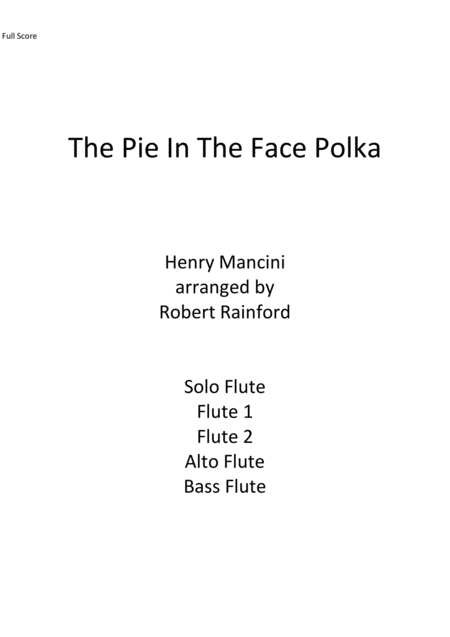 Free Sheet Music Pie In The Face Polka