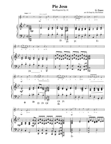 Pie Jesu For Soprano And Harp Sheet Music