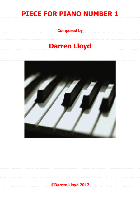 Piece For Piano Number 1 Sheet Music