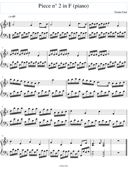 Free Sheet Music Piece N 2 In F Piano