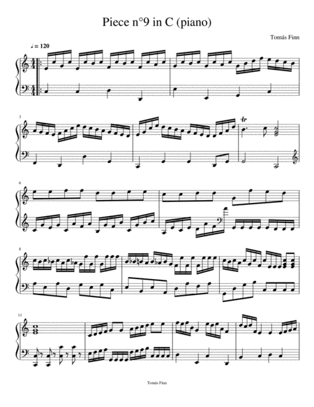 Free Sheet Music Piece N 9 In C Piano