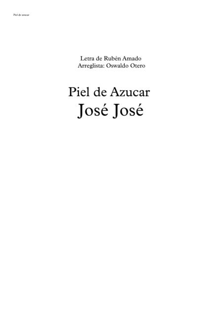 Piel De Azucar Jos Jos Sheet Music