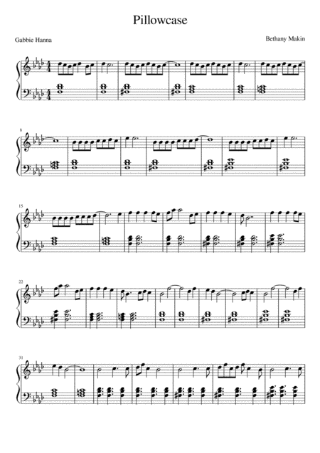 Pillowcase Sheet Music