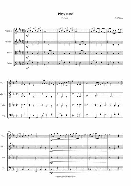 Free Sheet Music Pirouette Fortunity