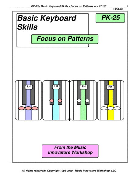 Free Sheet Music Pk 25 Basic Keyboard Skills Focus On Patterns