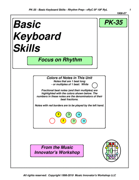 Free Sheet Music Pk 35 Basic Keyboard Skills Focus On Rhythm