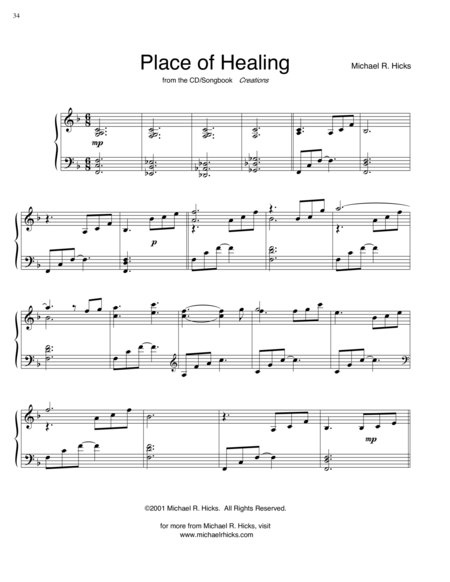 Place Of Healing Sheet Music