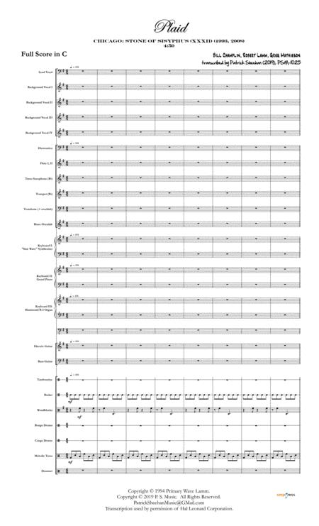 Free Sheet Music Plaid Chicago Full Score Set Of Parts