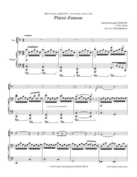 Free Sheet Music Plaisir D Amour Tuba And Piano