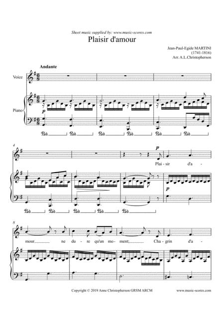 Plaisir D Amour Voice And Piano Sheet Music