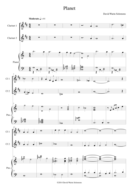 Free Sheet Music Planet For 2 Clarinets And Piano