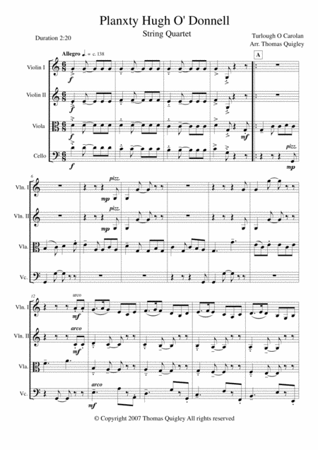 Free Sheet Music Planxty Hugh O Donnell