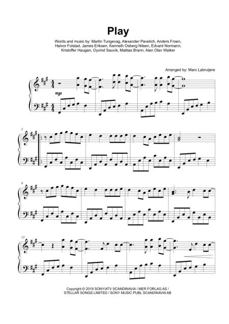 Play Alan Walker Late Intermediate Sheet Music