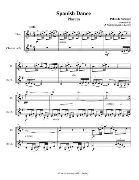 Playera From Spanish Dances Op 23 Sheet Music