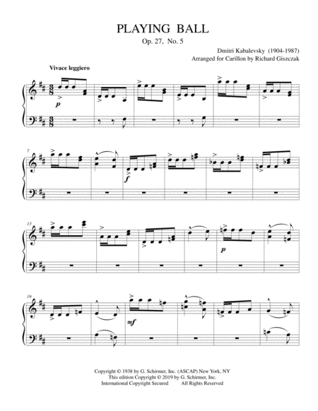 Playing Ball Op 27 No 5 Sheet Music