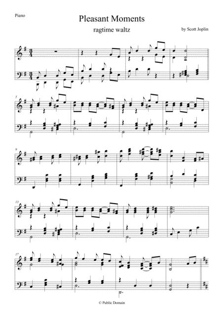 Pleasant Moments Joplin Piano Solo Sheet Music