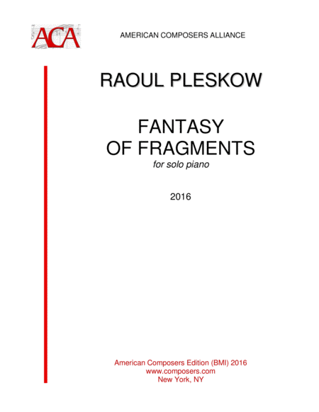 Pleskow Fantasy Of Fragments Sheet Music