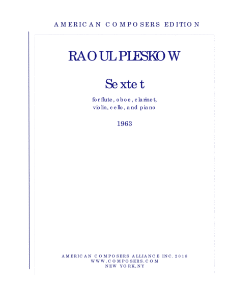 Free Sheet Music Pleskow Sextet