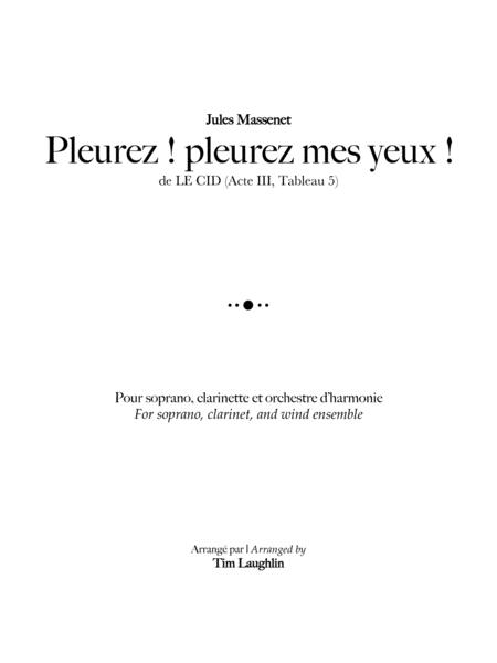 Pleurez Mes Yeux Soprano Solo Clarinet Band Sheet Music