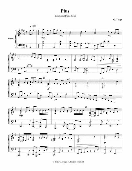 Plus Emotional Piano Song Sheet Music