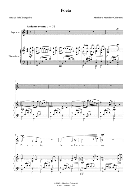 Poeta Sheet Music