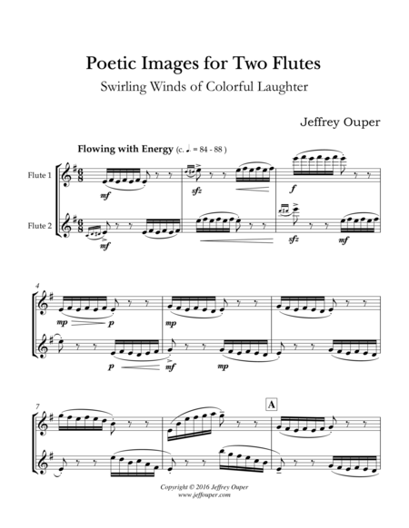 Free Sheet Music Poetic Images For Two Flutes