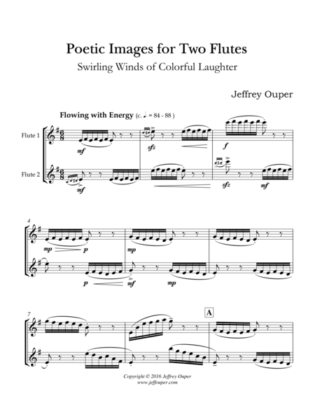 Poetic Images For Two Flutes Sheet Music