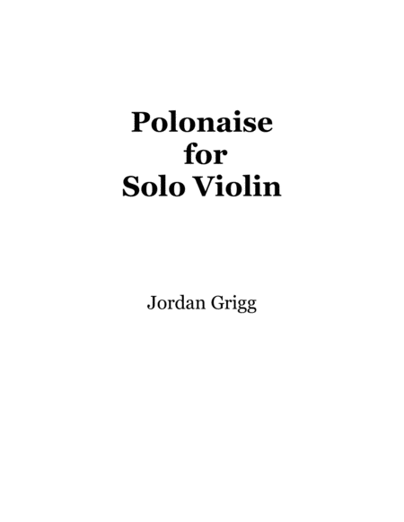 Free Sheet Music Polonaise For Solo Violin