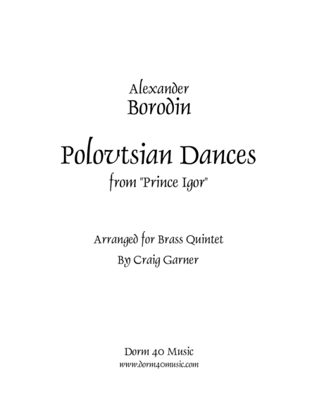 Free Sheet Music Polovtsian Dances From Prince Igor