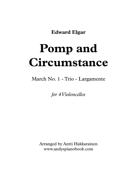 Free Sheet Music Pomp And Circumstance 4 Violoncellos