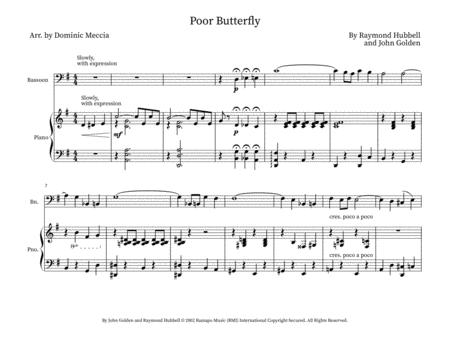 Free Sheet Music Poor Butterfly Bassoon And Piano