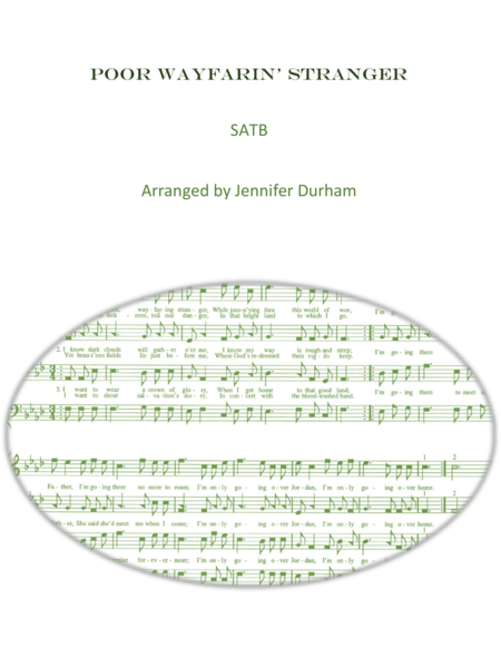 Free Sheet Music Poor Wayfarin Stranger Satb