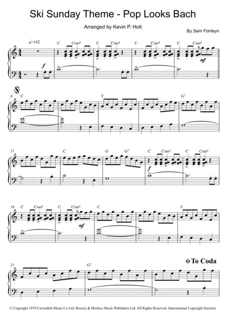 Pop Looks Bach Ski Sunday Theme Sheet Music