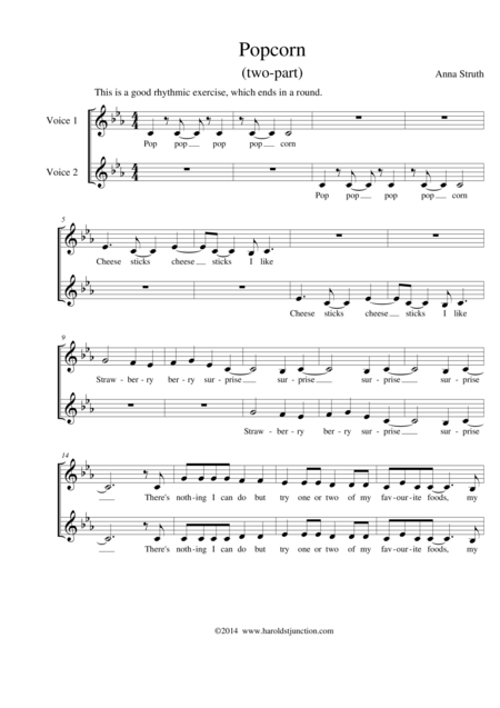 Free Sheet Music Popcorn