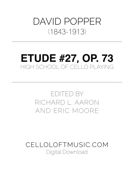 Popper Arr Richard Aaron Op 73 Etude 27 Sheet Music